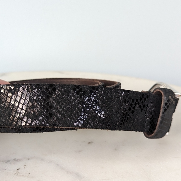 Amsterdam Heritage Luxe Belt Carli Black Itailian Leather Snake Print Belt main image 7